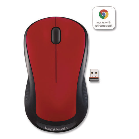 M310 Wireless Mouse, 2.4 Ghz Frequency/30 Ft Wireless Range, Left/right Hand Use, Flame Red Gloss