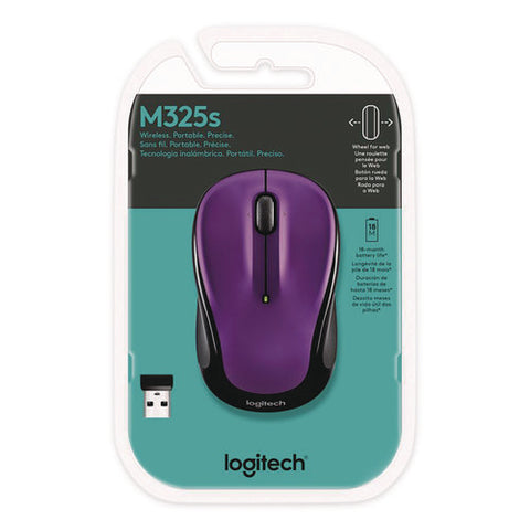 M325s Wireless Mouse, 2.4 Ghz Frequency, 32.8 Ft Wireless Range, Left/right Hand Use, Violet