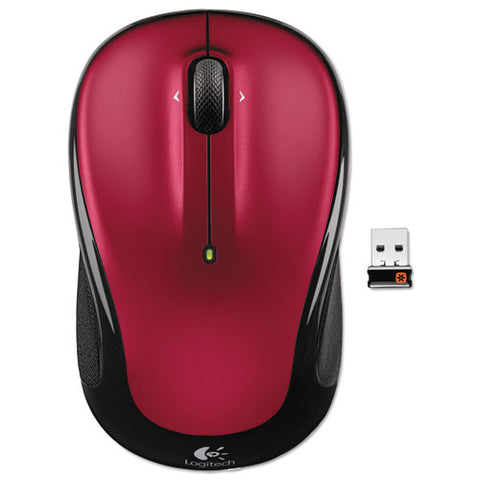 M325 Wireless Mouse, 2.4 Ghz Frequency/30 Ft Wireless Range, Left/right Hand Use, Red