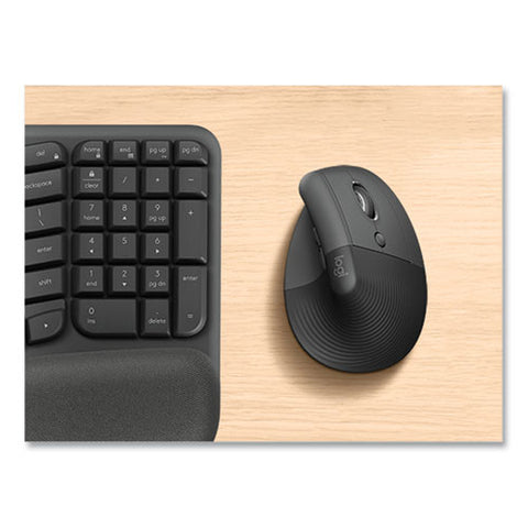 Lift For Business Vertical Ergonomic Mouse, 2.4 Ghz Frequency/32 Ft Wireless Range, Right Hand Use, Graphite