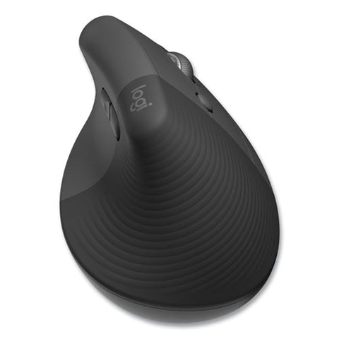 Lift For Business Vertical Ergonomic Mouse, 2.4 Ghz Frequency/32 Ft Wireless Range, Right Hand Use, Graphite