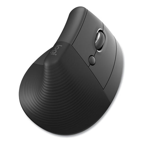 Lift For Business Vertical Ergonomic Mouse, 2.4 Ghz Frequency/32 Ft Wireless Range, Right Hand Use, Graphite