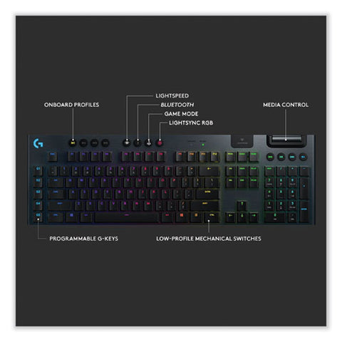 G915 Lightspeed Wireless Rgb Mechanical Gaming Keyboard, Linear Switch, Black