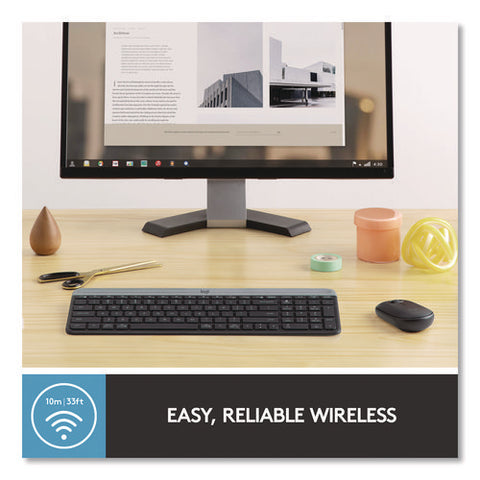 Mk470 Slim Wireless Keyboard And Mouse Combo, 2.4 Ghz/33 Ft Wireless Range, Graphite