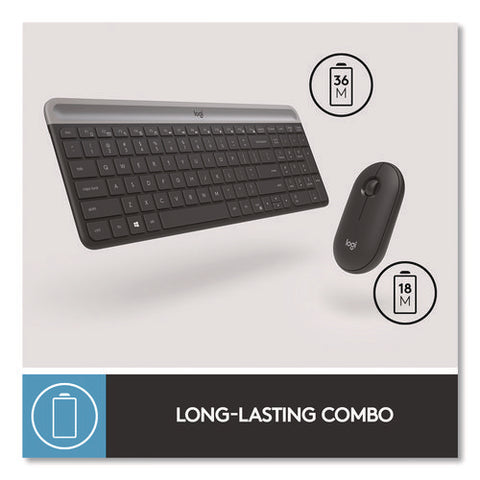 Mk470 Slim Wireless Keyboard And Mouse Combo, 2.4 Ghz/33 Ft Wireless Range, Graphite