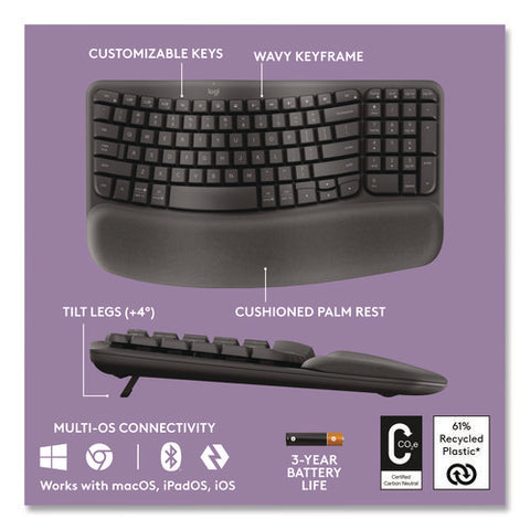 Ergo Wave Keyboard For Business, Graphite