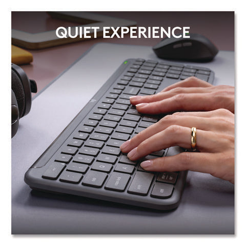 Signature Slim Mk955 Wireless Keyboard And Optical Mouse Combo, 2.4 Ghz Frequency/33 Ft Wireless Range, Graphite