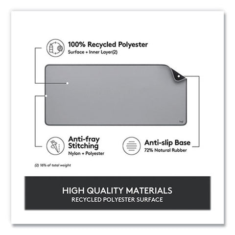 Studio Series Polyester Desk Mat, 27.5 X 11.8, Mid Gray