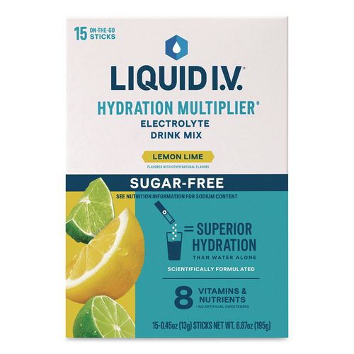 Sugar-free Hydration Multiplier, Lemon Lime, 0.56 Oz Stick, 15/box