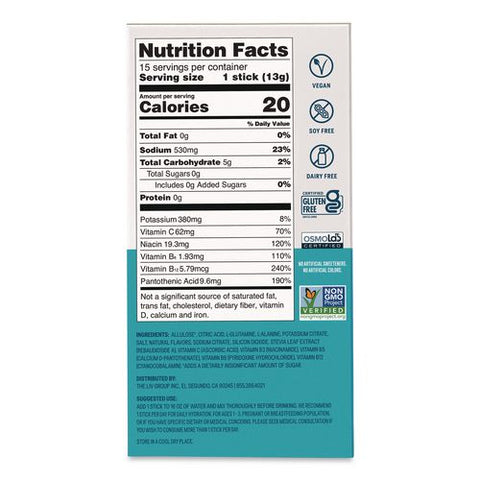 Sugar-free Hydration Multiplier, Lemon Lime, 0.56 Oz Stick, 15/box
