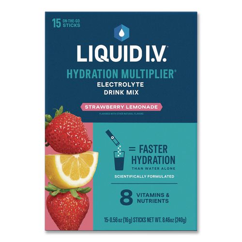 Hydration Multiplier, Strawberry Lemonade, 0.56 Oz Stick, 15/box