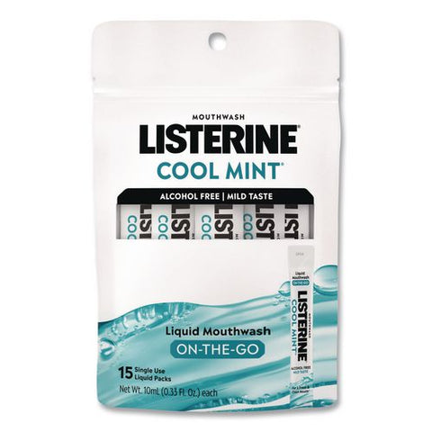 On-the-go Mouthwash, Cool Mint Flavor, 0.33 Oz Packet, 15/pack