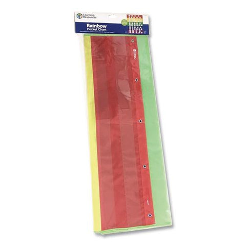 Rainbow Pocket Chart, 10 Pockets, 33.5" W X 42" H, Assorted Colors