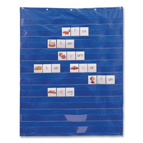 Pocket Chart, 10 Pockets, 33.5 X 42, Blue
