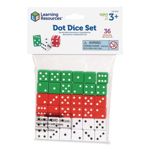 Dot Dice, Ages 3 And Up, 36 Dice