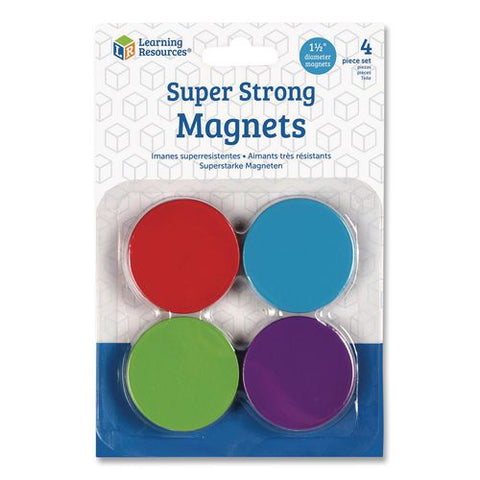 Super Strong Magnets, Small, 1.5" Diameter, Assorted Colors, 4 Pieces