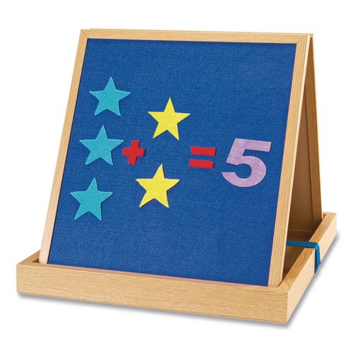 Double-sided Tabletop Easel, 15.75" X 17.5", White/blue Surface