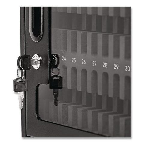 Cell Guard 32-bay Wall-mount Cabinet For 32 Devices, 14.96 X 16.14 X 8.98, Black