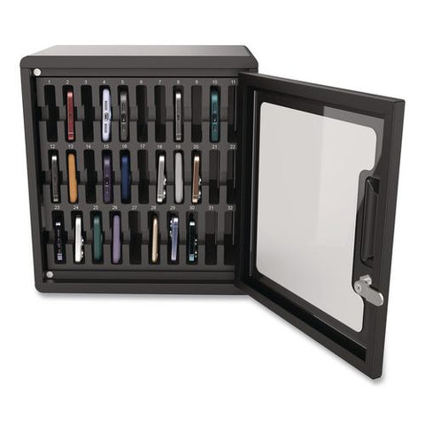 Cell Guard 32-bay Wall-mount Cabinet For 32 Devices, 14.96 X 16.14 X 8.98, Black