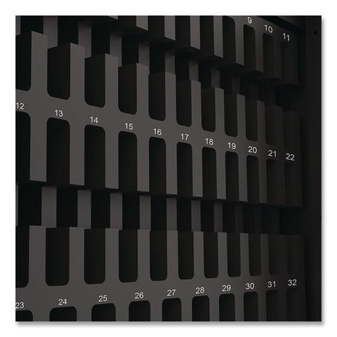 Cell Guard 32-bay Wall-mount Cabinet For 32 Devices, 14.96 X 16.14 X 8.98, Black