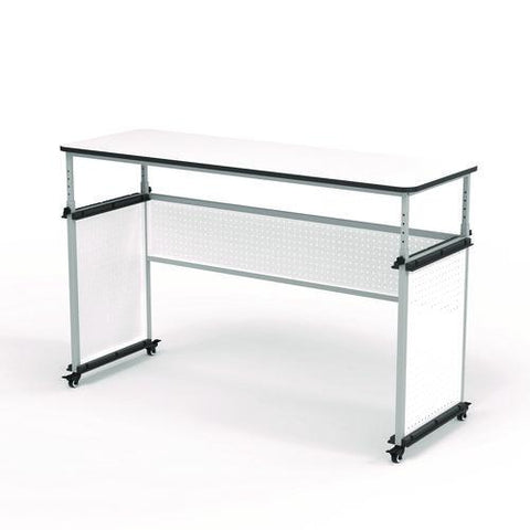 Modular Teacher's Desk, 60.25 X 21 X 32 To 38, White