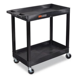 Tuffy Xl Two-shelf Heavy-duty Multipurpose Utility Cart, Plastic, 200 Lb Capacity, 35 X 18 X 34.25, Black