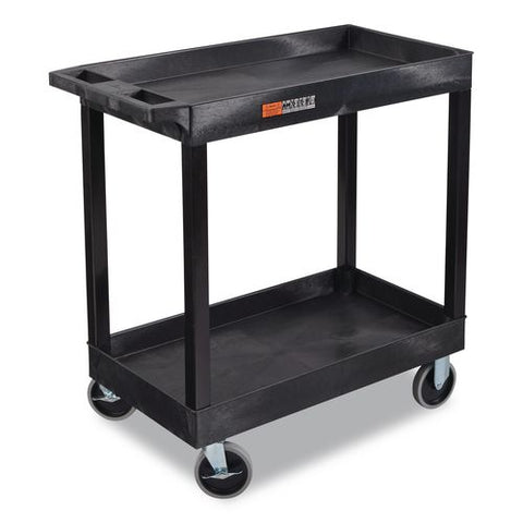Tuffy Xl Two-shelf Heavy-duty Multipurpose Utility Cart, Plastic, 500 Lb Capacity, 35.25" X 18" X 35.5", Black