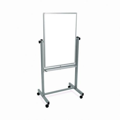 Mobile Magnetic Whiteboard, 24" X 36", White Surface, Satin Aluminum Frame