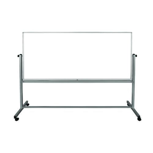 Mobile Magnetic Whiteboard, 96" X 40", White Surface, Silver Aluminum Frame