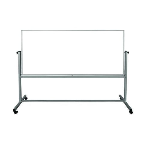 Mobile Magnetic Whiteboard, 96" X 40", White Surface, Silver Aluminum Frame