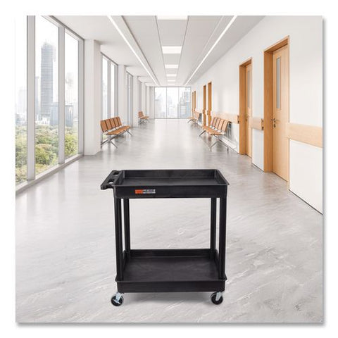 Endura Two-shelf Utility Cart, Plastic, 400 Lb Capacity, 32 X 24 X 37.5. Black