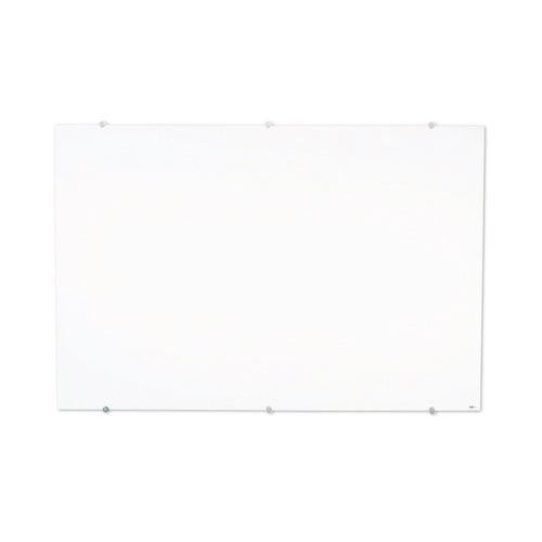 Magnetic Wall-mounted Glass Board, 48" X 36", White Surface, Silver Aluminum Frame