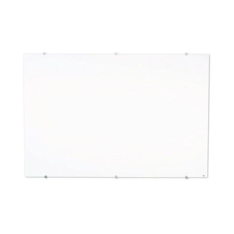 Magnetic Wall-mounted Glass Board, 48" X 36", White Surface, Silver Aluminum Frame