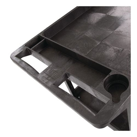 Workload Two-shelf Heavy-duty Industrial Utility Cart, Plastic, 500 Lb Capacity, 45.5" X 25.5" X 33", Black