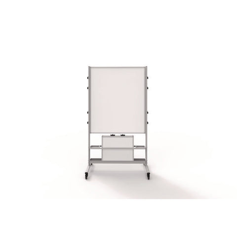 Mobile Collaboration Station Whiteboard With 4 Attachable Marker Boards, 40.4" X 48.6", White Surface, Silver Aluminum Frame