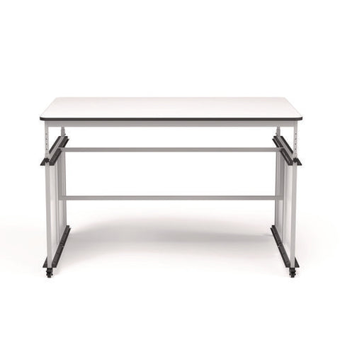 Mbs Classroom Science Lab Makerspace Table, Rectangular, 60.25 X 39.25 X 38, White Top, Gray Base/legs