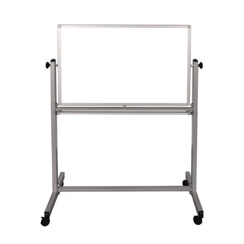 Mobile Magnetic Whiteboard, 36" X 24", White Surface, Silver Aluminum Frame