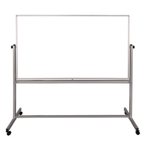 Mobile Magnetic Whiteboard, 72" X 40", White Surface, Silver Aluminum Frame