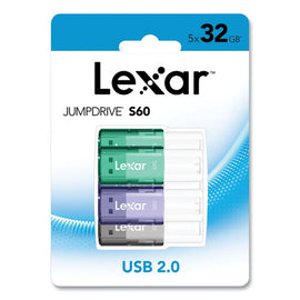 Jumpdrive S60 Usb Flash Drive, 32 Gb, Assorted Colors, 5/pack