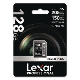 Professional Silver Series Sdxc Memory Card, 205mb/s Read Speeds And 150mb/s Write Speeds, Uhs-i V30 U1 Class 10, 128 Gb