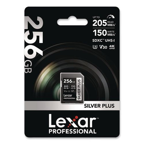 Professional Silver Series Sdxc Memory Card, 205mb/s Read Speeds And 150mb/s Write Speeds, Uhs-i V30 U1 Class 10, 256 Gb