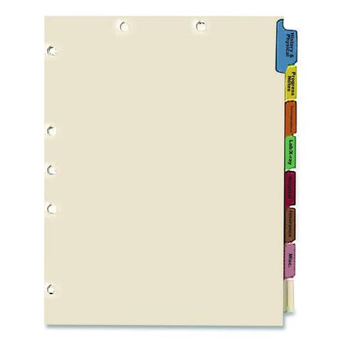 Side Tab Medical Chart Indexes, 8-tab, Assorted Medical, 11 X 8.5, Manila, 50/box