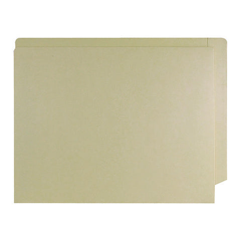 End Tab Pocket Folder With Fastener, Straight Tabs, Letter Size, Manila, 250/box