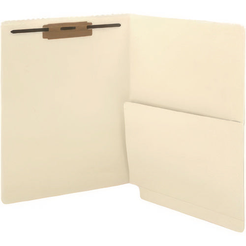 Confidential End-tab Folders With Single Pocket, 1 Fastener, Letter Size, Manila Exterior, 50/box