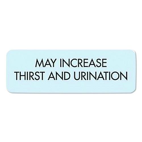 Veterinary Medication Instruction Labels, May Increase Thirst And Urination, 1.5 X 0.5, Blue, 500 Labels