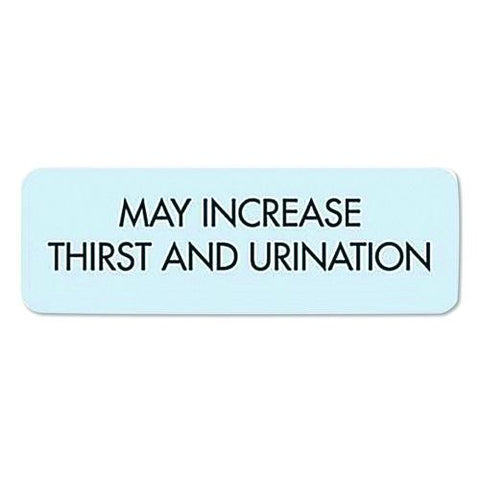 Veterinary Medication Instruction Labels, May Increase Thirst And Urination, 1.5 X 0.5, Blue, 500 Labels