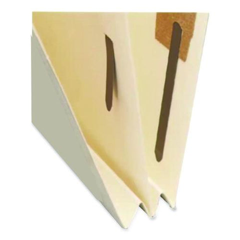 Heavy-duty End Tab Classification Folders, 2" Expansion, 1 Divider, 4 Fasteners, Letter Size, Manila, 125/box