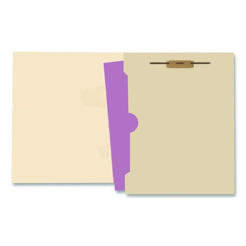 Full Pocket End Tab Fastener Folders, 0.75" Expansion, 1 Fastener, Letter Size, Manila, 50/box