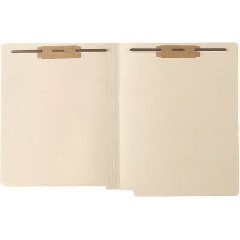 End Tab Fastener File Folder With Mylar Spine, 0.75" Expansion, 2 Fasteners, Letter Size, Manila Exterior, 50/box