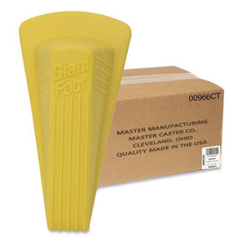Giant Foot Doorstop, Wedge, Neon Yellow, 6/carton